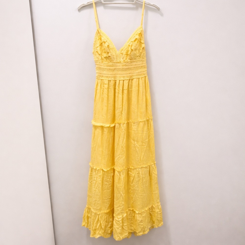 Streetwear Society Yellow Lace Maxi Dress